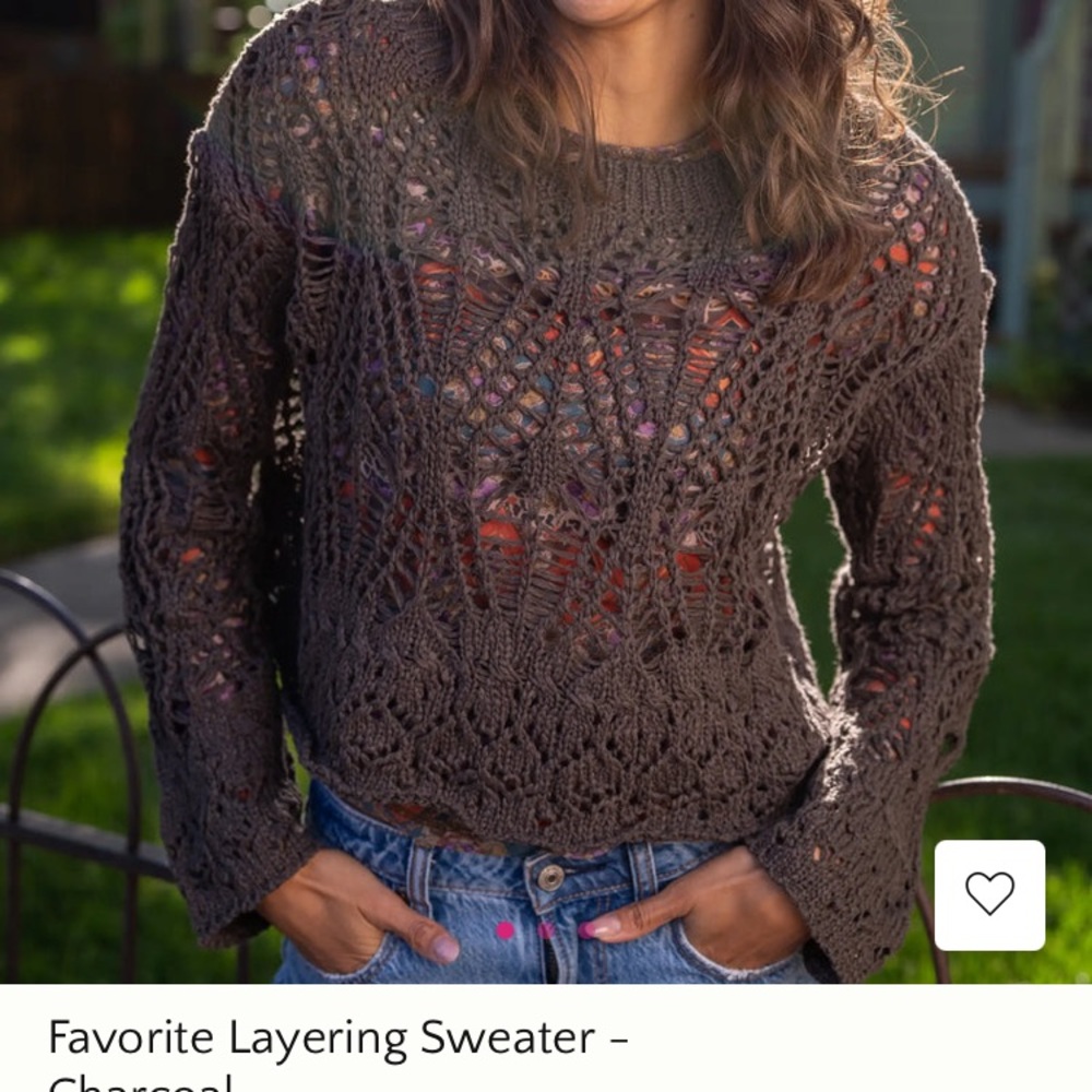 NWT NATURAL LIFE FAVORITE LAYERING SWEATER CHARCOAL XL - Picture 4 of 5